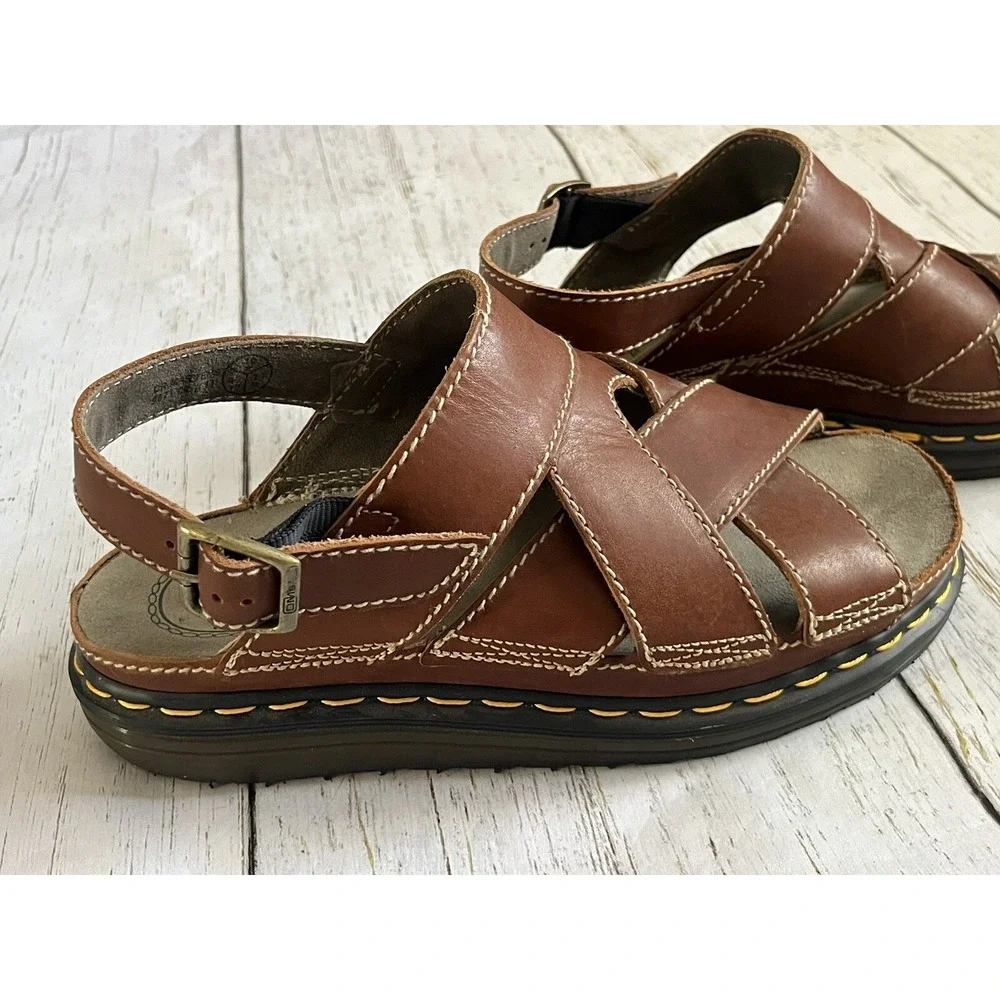 Dr Martens 9671 Sz 11 Vintage Made‎ In England Brown Leather Chunky Sandals Doc